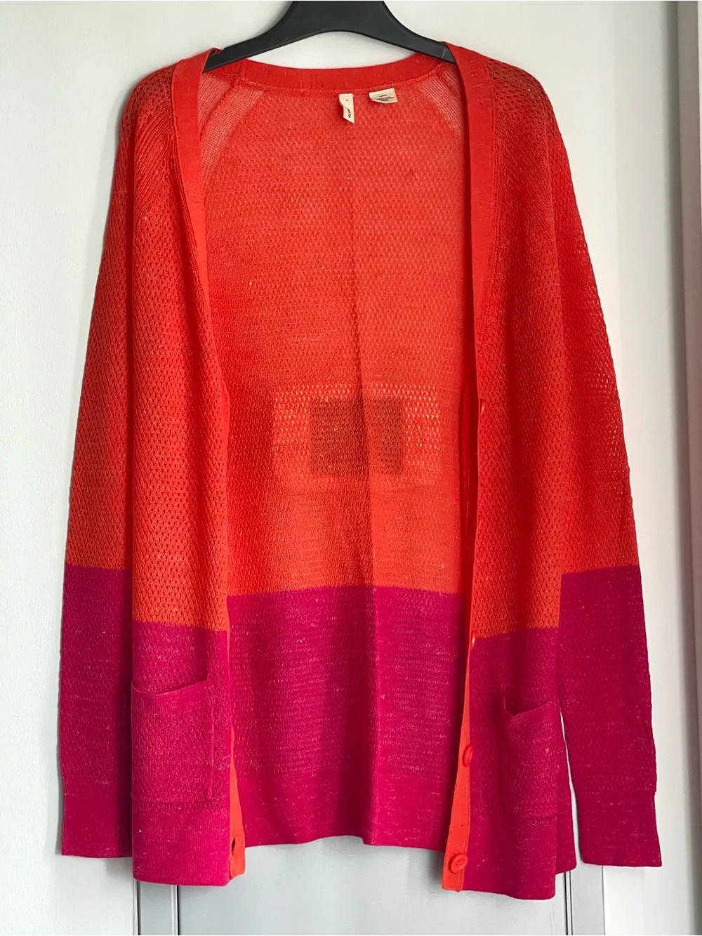 NWOT ANTHROPOLOGIE MOTH Orange & Pink Open Cardigan Sweater - Picture 7 of 12